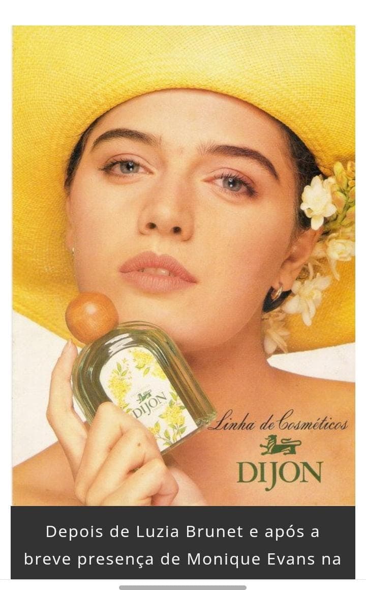 Luíza Brunet em anúncio de lançamento da linha de perfumes Dijon